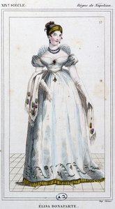 Elisa Bonaparte Baciocchi, ca. 1810 (kobberstik) af Unbekannter Künstler