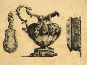 Gravering af tre skønhedstilbehør af prins Pavel (Paul) Grigoryevich Demidoff (1738-1821) af Unbekannt