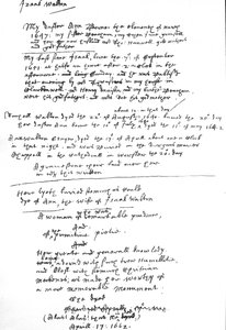 Indlæg af Izaak Walton på hans eksemplar af Book of Common Prayer, efter 1662 (pen & blæk på papir) af Unbekannt
