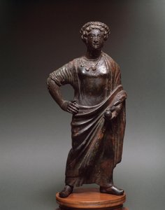 Etruskisk civilisation: "" ung kvinde"" Bronzeskulptur, sd af Unbekannt