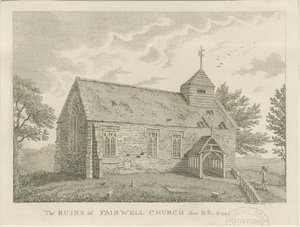 Afskedskirke: gravering, 1744 af Unbekannt