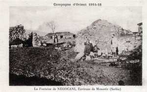 Første Verdenskrig (1914-1918) - østlig kampagne: Negocani-fontænen i Serbien (i øjeblikket makedoinsk) - Postkort af William M. Timlin