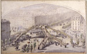 Gangbro i Paris, ca. 1880 (tegning) af Unbekannter Künstler