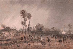 Fjerde piemontesiske division af general Cialdini under angreb af slaget ved Palestro, Lombardiet af William M. Timlin