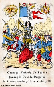 Fransk postkort, der viser Jeanne d