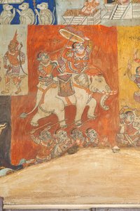 Fresker, der pryder væggene i Wat Bo, skildrer scener fra Reamker, Siem Reap, Cambodia (foto) af Unbekannter Künstler