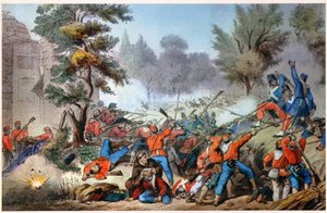 GARIBALDINI VED SESSA KOMBAT 1860 (tryk) af Unbekannter Künstler