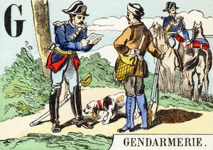 G : Gendarmeri - Jagtalfabetet, ca. 1890 (gravering) af Unbekannt