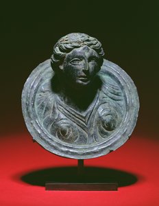 Gallo-romersk repouse applique rundel med buste af en kvinde, 2.-3. århundrede e.Kr. (bronze) af Unbekannt