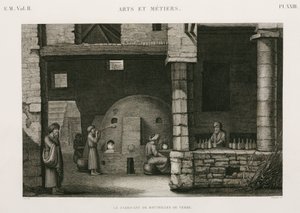 Glasfremstilling Glasværk, Egypten, ca 1798 af Unbekannt