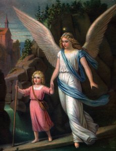 Skytsengel. (Litho, omkring 1920) af Unbekannter Künstler