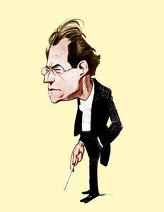 Gustav Mahler. Karikatur af Oscar Garvens østrigsk komponist, 7. juli 1860 - 18. maj 1911. Oscar Garvens 1874-1951 af Unbekannt