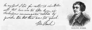 Håndskrift og underskrift af Edmund Burke (pen & blæk på papir) af Unbekannt