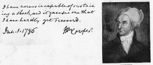 Håndskrift og signatur af William Cowper af Unbekannt