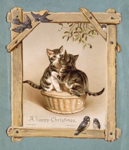 "Glædelig jul siger killingerne" (chromolitho) af Unbekannter Künstler