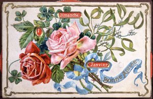 Blomster til et godt år, begyndelsen af det 20. århundrede (postkort) af Unbekannter Künstler