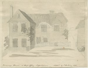 High Offley - Præstegård: blyant- og vasketegning, 1790 af Unbekannt