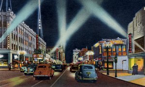 Hollywood boulevard om natten Californien af Unbekannter Künstler