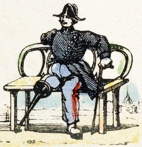 I - Invalide - Alfabet - børneunderholdning - Billede epinal, populær serie c.1890 (illustration) af Unbekannt