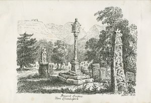 Ilam-kirken - Gamle kors: litografi, 1849 af Unbekannt