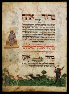 Illustration af harejagt fra Ashkenazi Haggadah af Unbekannter Künstler