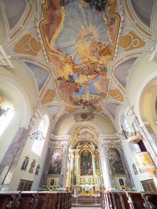 Interiør- og loftmalerier af Hans Andre, Servitenkirche, Innsbruck, Tyrol, Østrig, Europa (foto) af Unbekannter Künstler