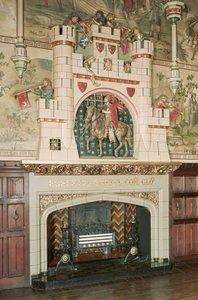 Interiør, detalje af en pejs, Cardiff Castle, Wales, ca. 1875 (foto) af Unbekannt