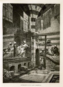 Indvendigt billede af et orientalsk bad Illustration fra Atlas of Egypt af Unknown