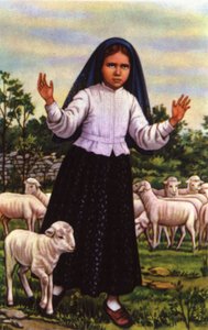Jacinta, der så Jomfru Maria i Fatima i 1917, ca. 1920-1930 (postkort) af Unbekannter Künstler