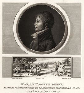 Jean Antoine Joseph Debry, befuldmægtiget minister for Den Franske Republik, taler af Unbekannt
