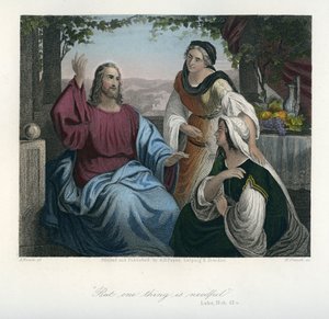 Jesus i Marias og Marthas hus - Bibelen, Det Nye Testamente af Unbekannter Künstler