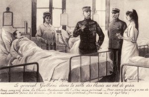 Joseph Gallieni besøger de sårede af Unbekannter Künstler