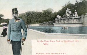 Kejser Franz Joseph i Schönbrunn Slotspark af Unbekannter Künstler