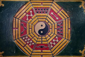 Khanh Van Nam Vien taoistisk pagode. Yin Yang symbol. Ho Chi Minh City. Vietnam af Unbekannt