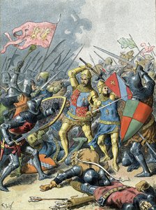 Kong Johannes II den Gode i slaget ved Poitiers (1356) af Unbekannter Künstler