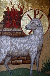 Kykkos kloster, Cypern. Lamb of God mosaik, 20150510, Pedoulas, Cypern af Unbekannt