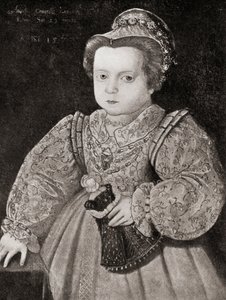 Lady Arbella Stuart som barn, fra The Girl Through the Ages, udgivet 1933 (litho) af Unbekannt