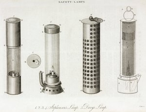 Sikkerhedslamper til belysning af minearbejdere af Unbekannt