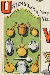 Bogstav U. Cocote, komfur, egern, gryde... Indgravering i "ABC Toys". Epinal billeddannelse i kromolitografi, ca. 1890. Lille hæfte på 8 sider. Mål: 195x135mm, beregnet til at modtage en annonce i 4. omslag. Bruges derhjemme, det tilbyder en berømt ab af Unbekannt