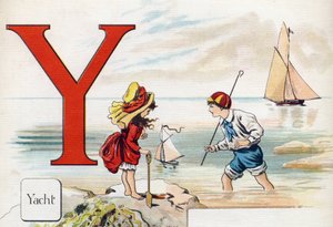 Bogstav Y: Yatch. Indgravering i "ABC L
