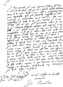Brev fra Sir Isaac Newton til William Briggs, M.D., skrevet fra Trinity College, Cambridge, 20. juni af Unbekannt