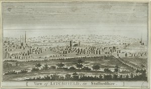 Lichfield - South West View: gravering, nd [c 1780-85] af Unbekannt