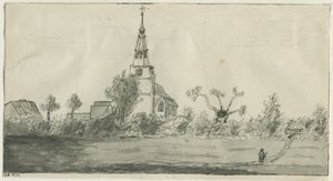 Lichfield - St. Michael "s Church: sepia wash drawing, nd [? Late 18th cent] dani af Unbekannt