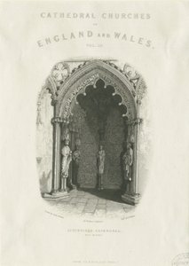 Lichfield Cathedral - West Door: steel engraving dani af Unbekannt