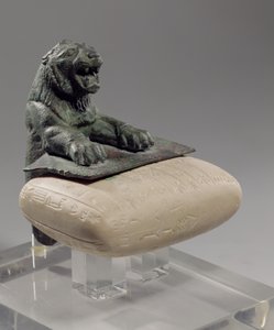 Løve holder en Hurrian-fundamenttavle, ca. 2150 f.Kr af Unbekannt