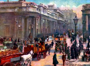 London - Bank of England. I begyndelsen af 1900-tallet. af Unbekannter Künstler