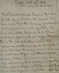 Lord Nelsons (1758-1805) sidste brev til Emma Hamilton, skrevet fra 