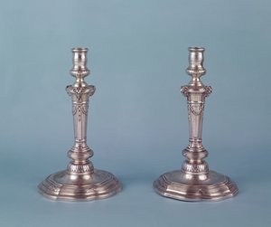 Louis XV sølv lysestager af Unbekannt