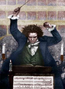 Ludwig van Beethoven dirigerer med stafetten - af Katzaroff. tysk komponist af Unbekannt