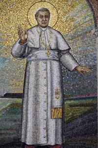 Madonna della Scala benediktinerkloster, Noci, Apulien Mosaik forestillende pave Pius X, Noci, Italien af Unbekannt